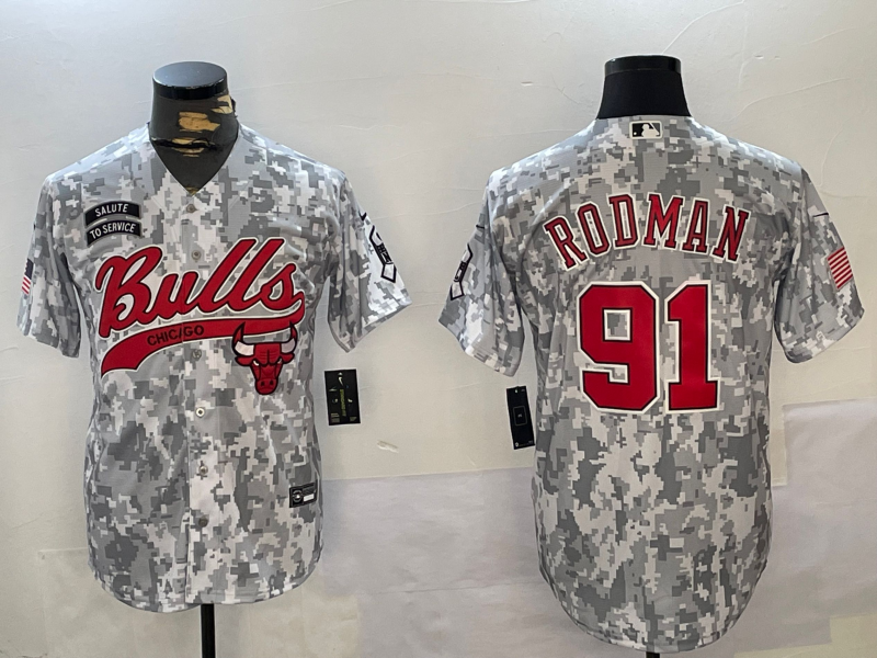 Men Chicago Bulls #91 Rodman Camo Jointly 2024 Nike NBA Jersey 20241120->chicago bulls->NBA Jersey